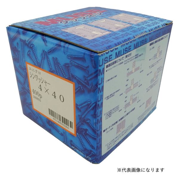 カワシマ盛工 MUSE タップネジ ユニクロ シンワッシャー 4×19 500本入 4335614 1箱（直送品）