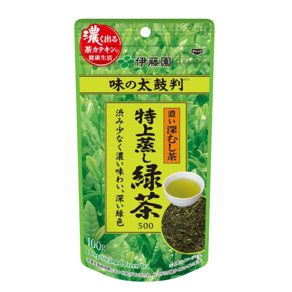 伊藤園　味の太鼓判　特上蒸し緑茶500　5袋（100g）