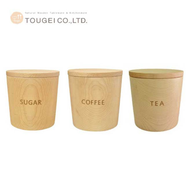 藤芸 TOUGEI キャニスター SUGAR・COFFEE・TEA 1セット(3個)（直送品）