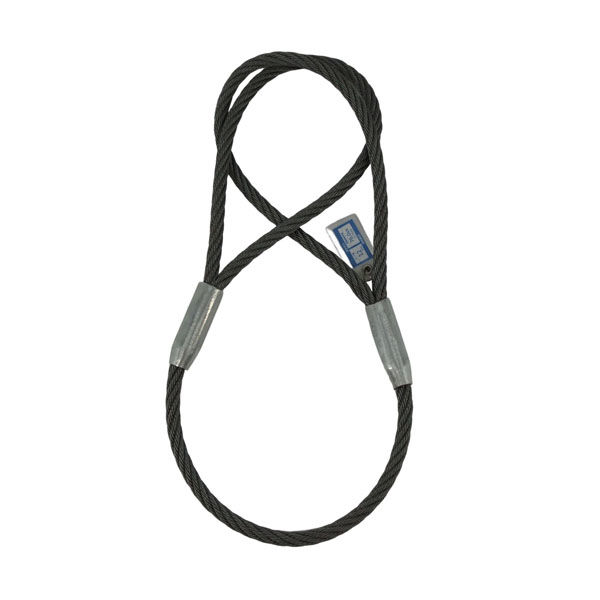 低反発ワイヤロープスリング　ゴクナン　１２ｍｍＸ１ｍ　圧縮止め　1本　大綱（直送品）