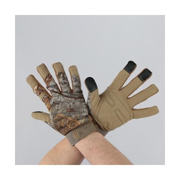 エスコ [XL] 手袋(合成革/デザートカモ) EA353GC-83 1セット(2双)（直送品）