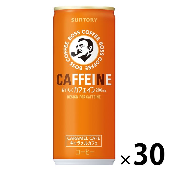 【缶コーヒー】サントリー ボス カフェイン キャラメルカフェ 245g 1箱（30缶入）