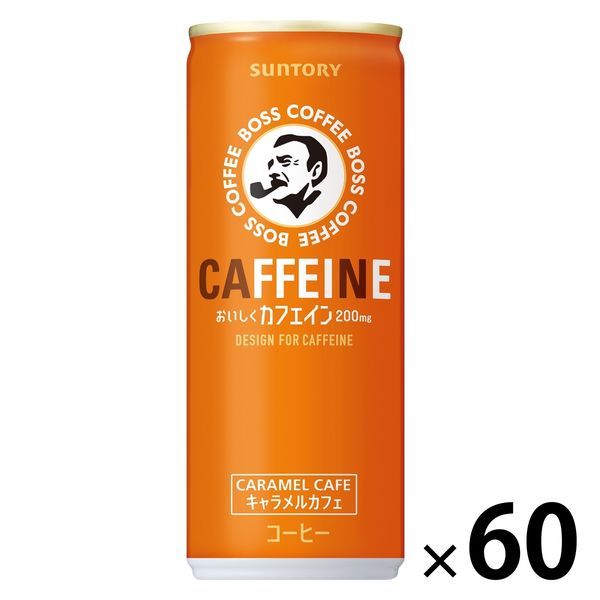 【缶コーヒー】サントリー ボス カフェイン キャラメルカフェ 245g 1セット（60缶）