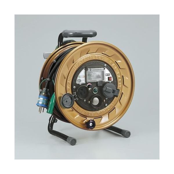 エスコ AC125V/30m メタルセンサーリール(感度調整/漏電遮断) EA815MS-32 1台（直送品）