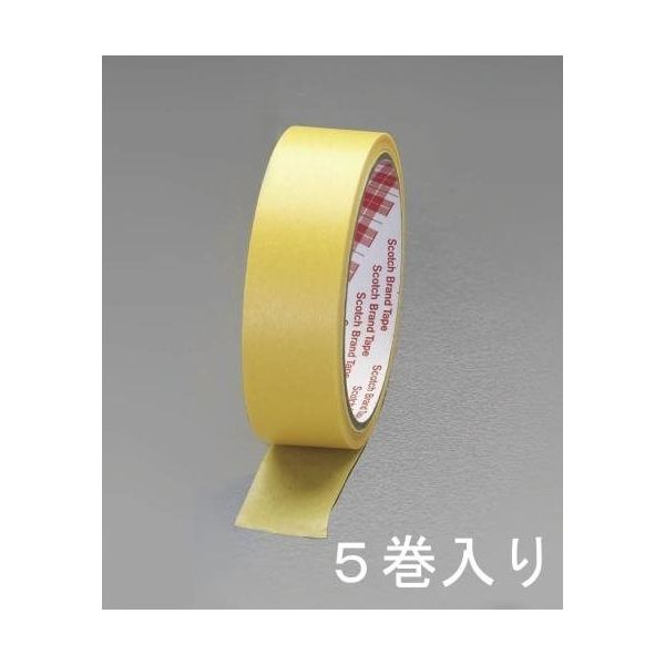エスコ 24mmx18m マスキングテープ(塗装用 5巻) EA943MB-24 1セット(50巻:5巻×10パック)（直送品）