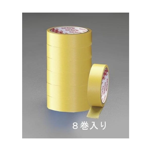 エスコ 15mmx18m マスキングテープ(塗装用 8巻) EA943MB-15 1セット(80巻:8巻×10パック)（直送品）