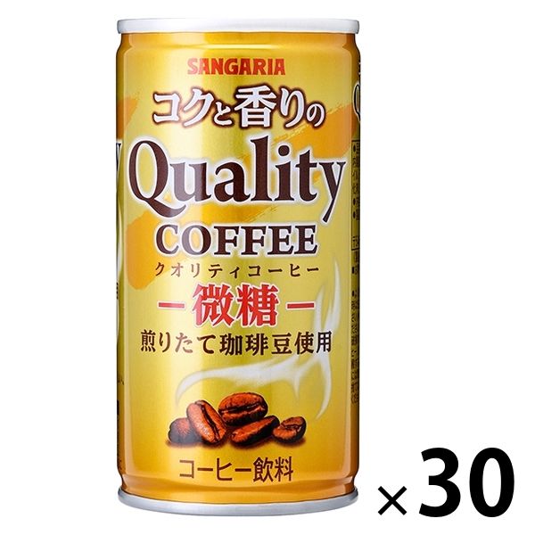 【缶コーヒー】サンガリア コクと香りのクオリティコーヒー 微糖 185g 1箱（30缶入）