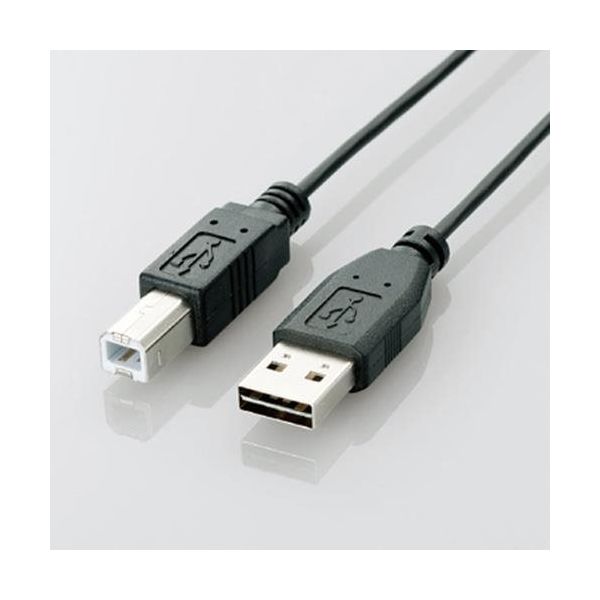 エスコ 1.0m USBケーブル(ABタイプ/黒) EA764AC-6C 1セット(5m:1m×5個)（直送品）