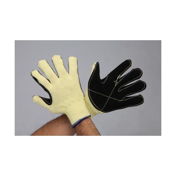 エスコ [M] 手袋(ケブラー/革張り) EA354E-72 1セット(3双)（直送品）