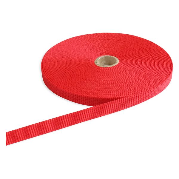 日本紐釦貿易 日本紐釦 パイレンバンド　ポリプロピレン製 巾10mmx10m巻 赤 PM10-10-8　5巻単位（直送品）