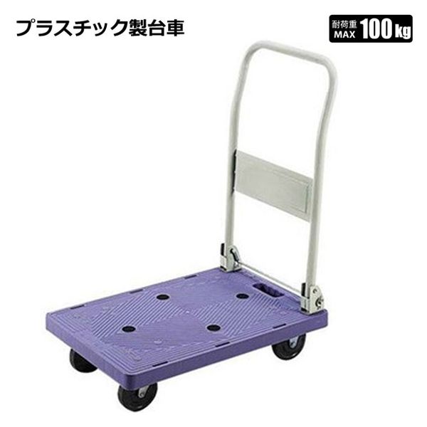 シンセイ プラスチック四輪台車　耐荷重100ｋｇタイプ　1台（直送品）