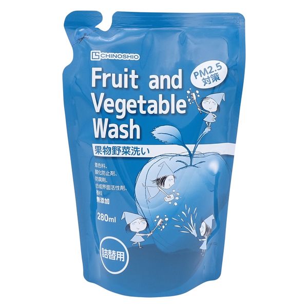 地の塩社 FruitandVegetableWash(果物野菜洗い)（詰替用）280ml（ケース販売：32個） 4982757815174（直送品）