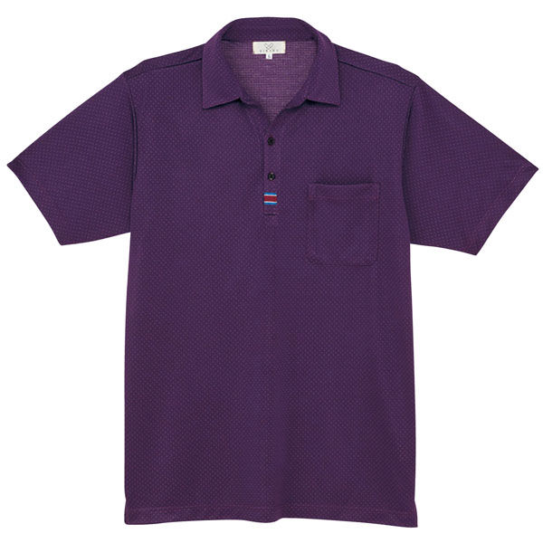 トンボ キラク　ニットシャツ　パープル　3L CR214-80-3L 1枚（取寄品）
