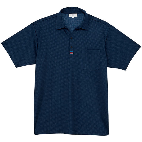 トンボ キラク　ニットシャツ　ネイビー　3L CR214-89-3L 1枚（取寄品）