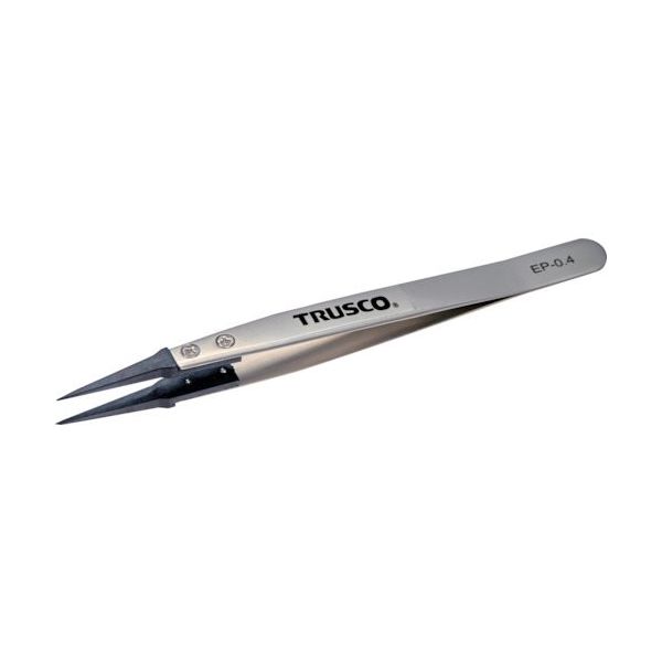 トラスコ中山 TRUSCO ESDチップピンセット 先細型 先端幅0.4mm EP-0.4 1本 363-7944（直送品）