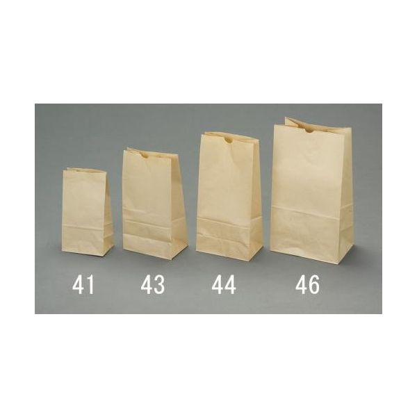 エスコ 195x125x350mm 紙袋(無地/100枚) EA927SA-46 1セット(4束)（直送品）