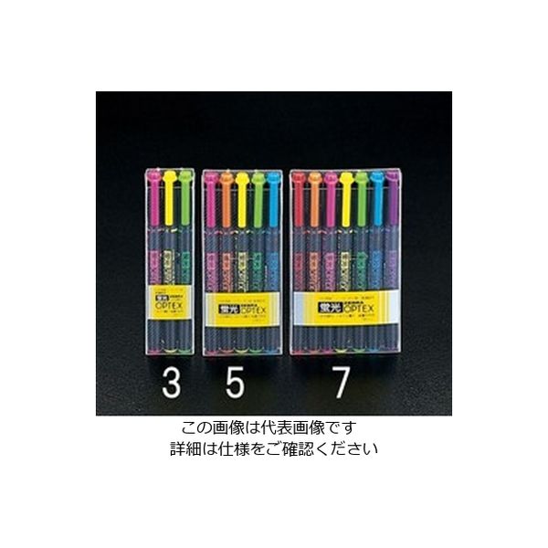 エスコ 5色 蛍光ペンセット EA765BS-5 1セット(50本:5本×10セット)（直送品）