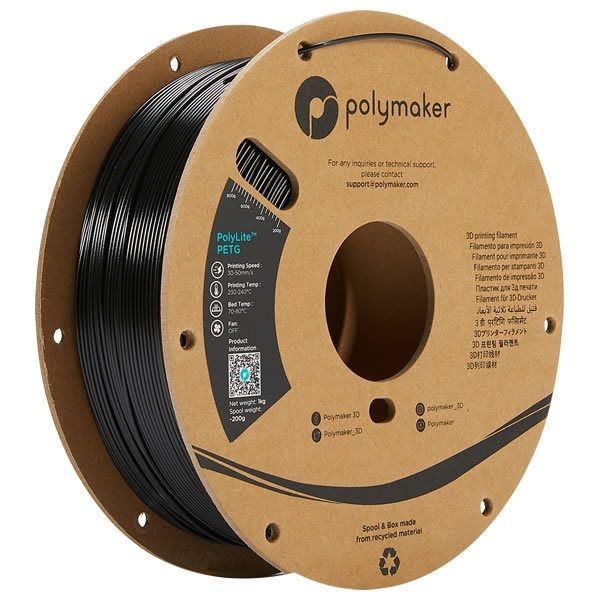 Polymaker PolyLite PETG (1.75mm, 1kg) Black PB01001 1個(直送品)