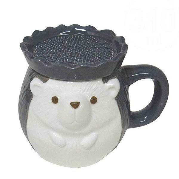 サンアート マグカップ 310ml ハリネズミ おろし器付き 陶器 食器 294490 1個（取寄品）