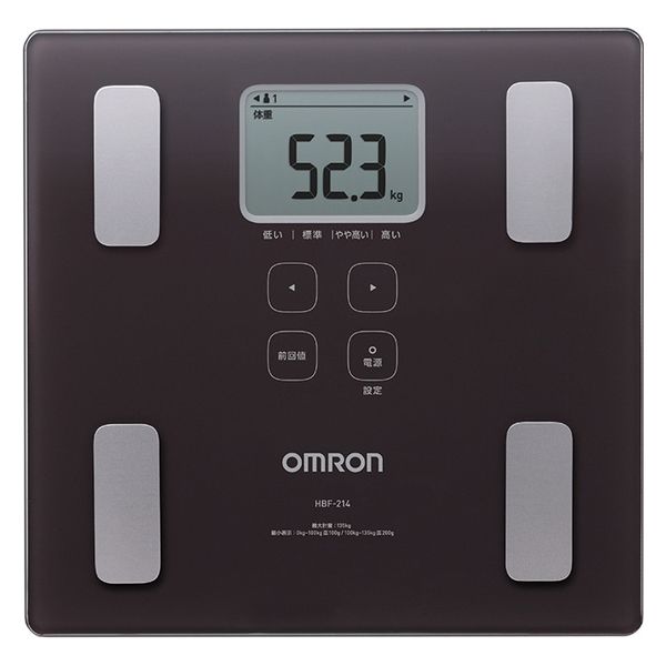 オムロン OMRON 体組成計 HBF-214-BW カラダスキャン ブラウン 体重計 体脂肪率 デジタル 薄型 高性能 内臓脂肪レベル電池