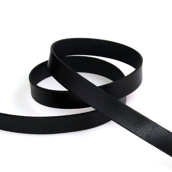 日本紐釦貿易 本革 ヌメ革テープ 15mm巾×4m切売カット col.7黒 MTLS1015-7-4M（直送品）