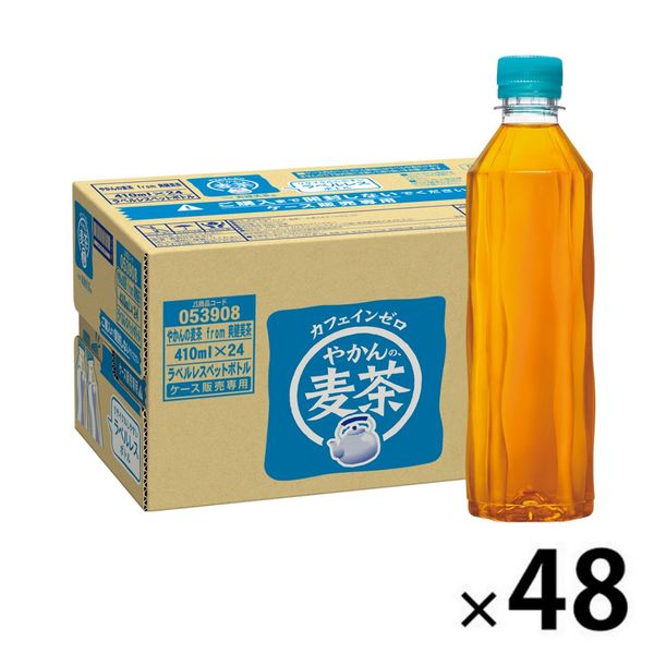コカ・コーラ やかんの麦茶 410ml ラベルレス 1セット（48本）