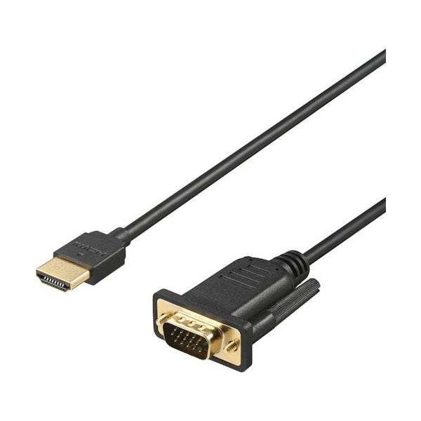 バッファロー HDMI to VGA変換ケーブル 2m ブラック BHDVG20BK 1個 452-9106（直送品）
