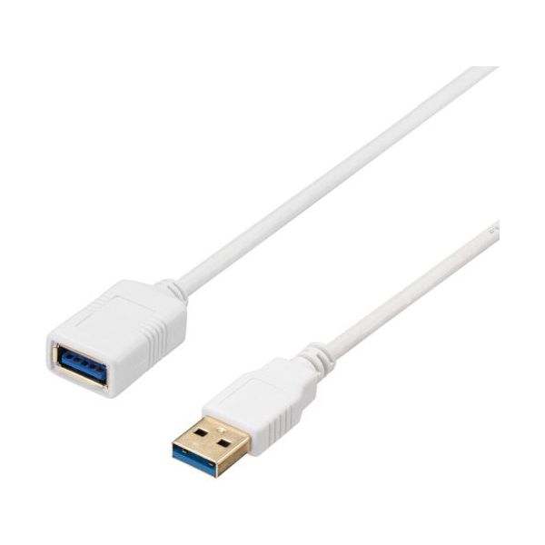 バッファロー USB3.2 Gen1 ケーブル 延長用 AーA 1.5m ホワイト BU3AA15WH 1個 453-1263（直送品）