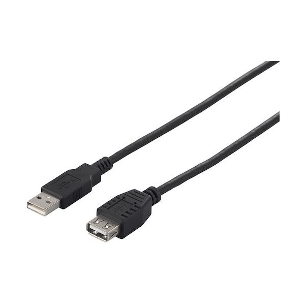 バッファロー USB2.0 A to 延長ケーブル 3.0m ブラック BU2AA30BK 1個 453-1229（直送品）