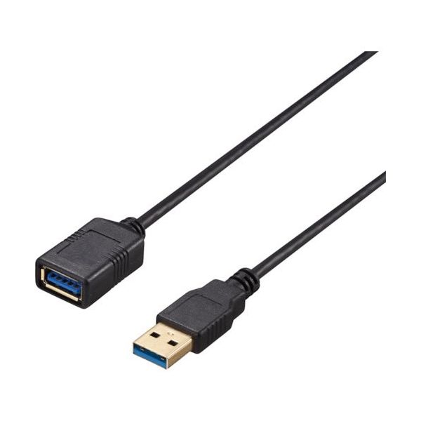 バッファロー USB3.2 Gen1 ケーブル 延長用 AーA スリム 2m ブラック BU3AAS20BK 1個 453-1197（直送品）