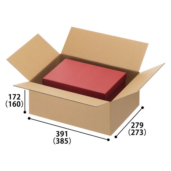 【100サイズ】「現場のチカラ」軽梱包用ダンボール 靴箱梱包向けサイズ 外寸：391×279×172mm 1梱包（50枚入）  オリジナル