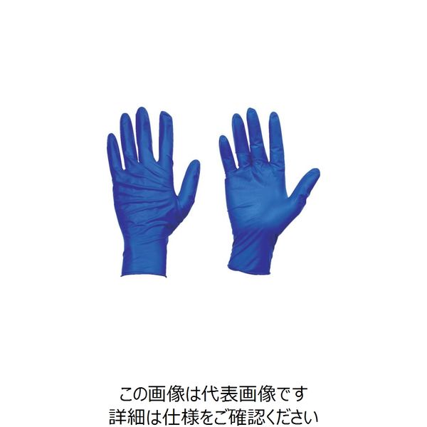 トラスコ中山 TRUSCO 使い捨て天然ゴム手袋TGセーフ 0.12 粉無青M 100枚 TGNL12BM 1箱(100枚) 835-4682（直送品）