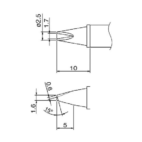 白光 コテ先 溝付 T12-1610 1本(1個) 835-6886（直送品）