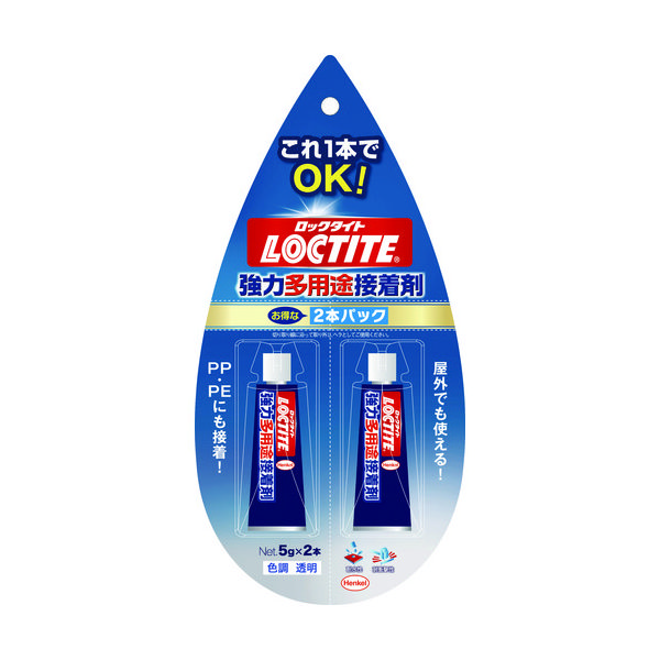 ヘンケルジャパン LOCTITE 多用途接着剤2本パック 1液タイプ 透明 5g LMS-052 1パック(2本) 836-4986（直送品）