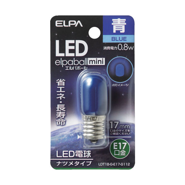 朝日電器 ELPA LEDナツメ形E17 LDT1B-G-E17-G112 1個 828-9972（直送品）