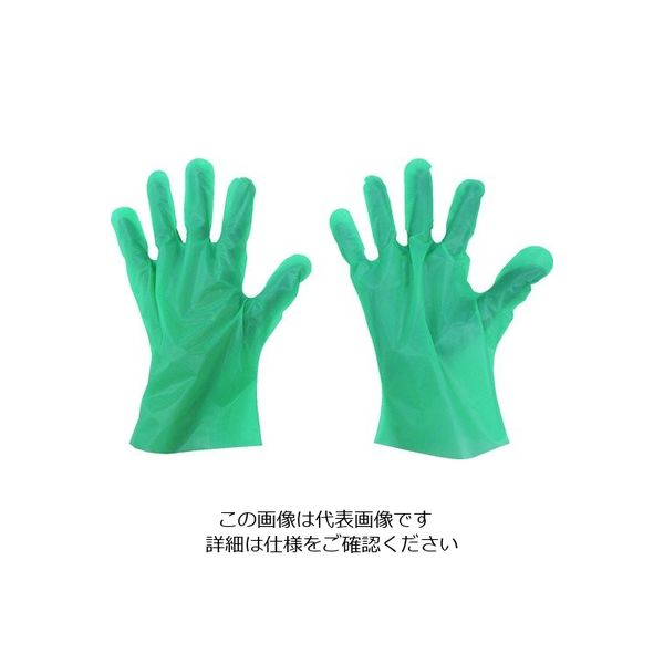 東京パック エンボス手袋五本絞りエコノミー化粧箱L グリーン GEK-L 1箱(200枚) 836-3602（直送品）
