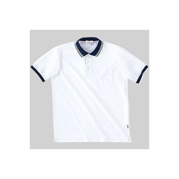 明石スクールユニフォームカンパニー 半袖ポロシャツ UZT273EA ホワイト×ネイビー EL 1着（直送品）