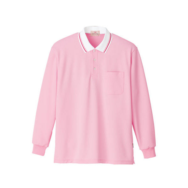 明石スクールユニフォームカンパニー 長袖ポロシャツ UZT296EA ピンク LL 1着（直送品）