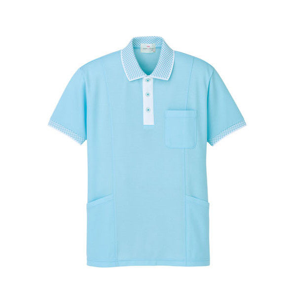明石スクールユニフォームカンパニー ポロシャツ（脇ポケット付き） UZT468 サックス SS 1着（直送品）