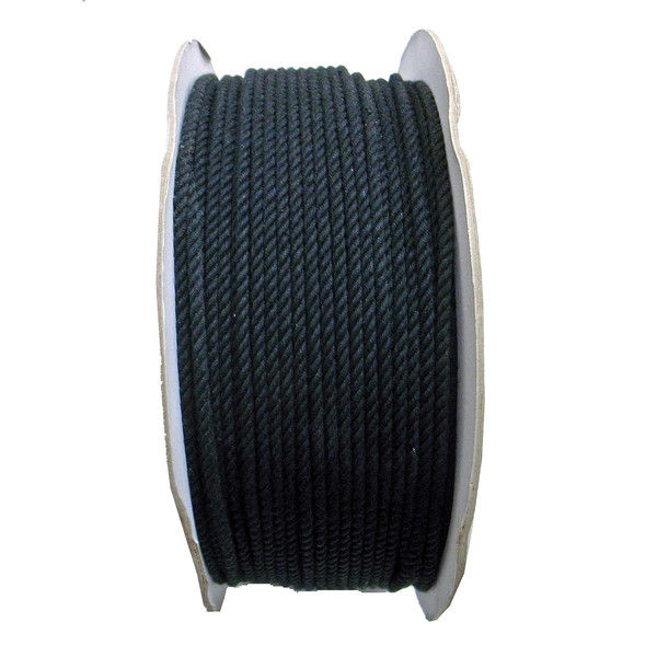 綿ロープ（黒） 4mmΦX200m ドラム巻 M4-200BK-R まつうら工業（直送品）