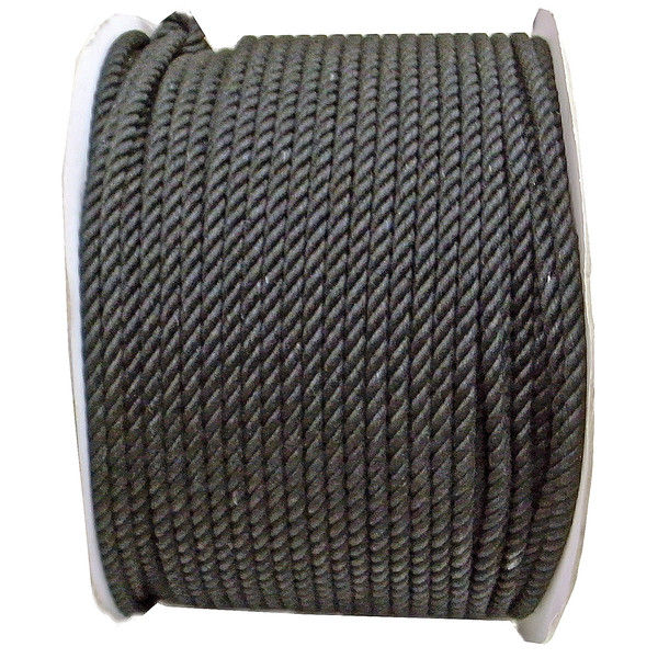 綿ロープ（黒） 6mmΦX200m ドラム巻 M6-200BK-R まつうら工業（直送品）