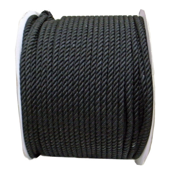 綿ロープ（黒） 8mmΦX200m ドラム巻 M8-200BK-R まつうら工業（直送品）