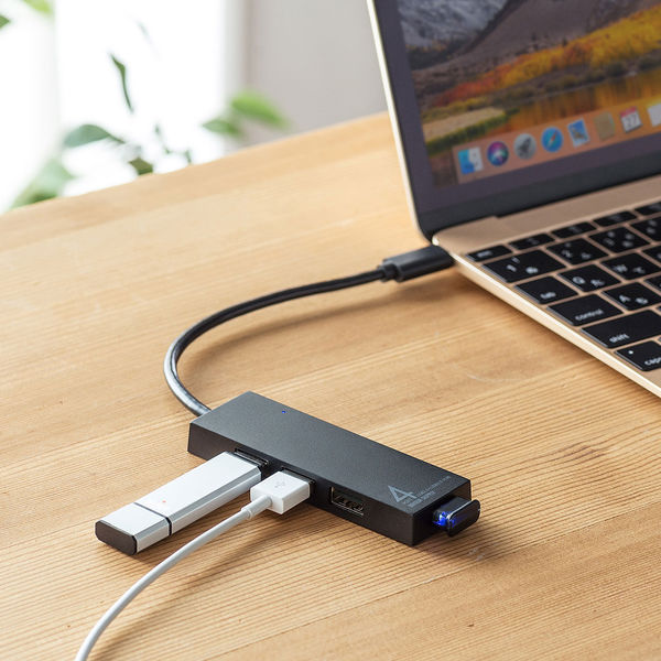 USBハブ　USB3.2Gen1　USB-C　USB3.2Gen1×1、USB2.0×3　USBポート　USB-3TCH7BK　サンワサプライ　1個