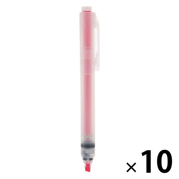 無印良品 ポリプロピレンノック式蛍光ペン ピンク 1箱（10本入） 良品計画