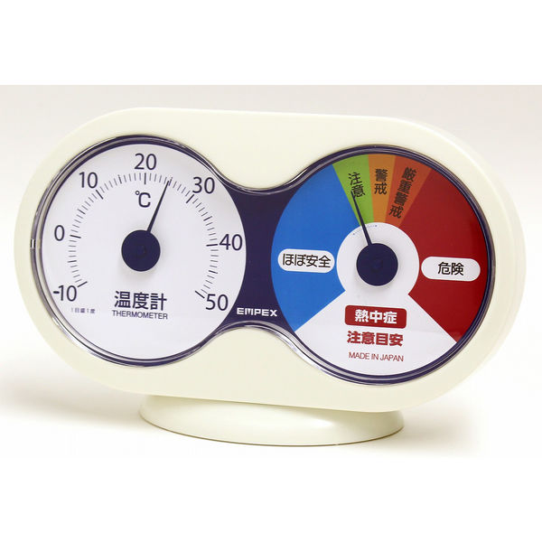 エンペックス気象計 熱中症注意計（温度計+熱中症注意目安） TM-9781 1セット（2個）