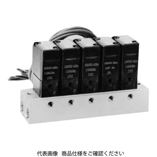 CKD 圧縮空気用 直動式3ポート電磁弁 マニホールド(ジャスフィットバル GFAG51-4-10-12C-3 1個（直送品）