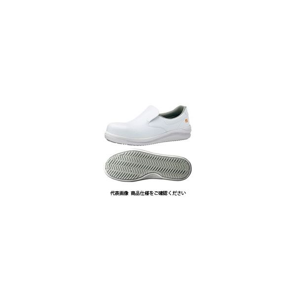 ミドリ安全 JSAA認定 耐滑 作業靴 スリッポン NHSー600 静電 ホワイト 21cm 2125097001 1足（直送品）