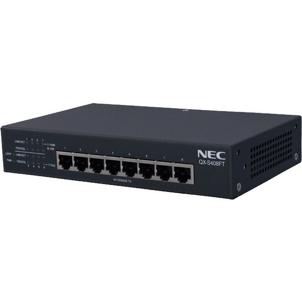 NEC ＱＸーＳ４０８ＦＴ　１００Ｍｘ８ｐ　レイヤ２ノンインテリジェントスイッチ B02014-00431 1台（直送品）