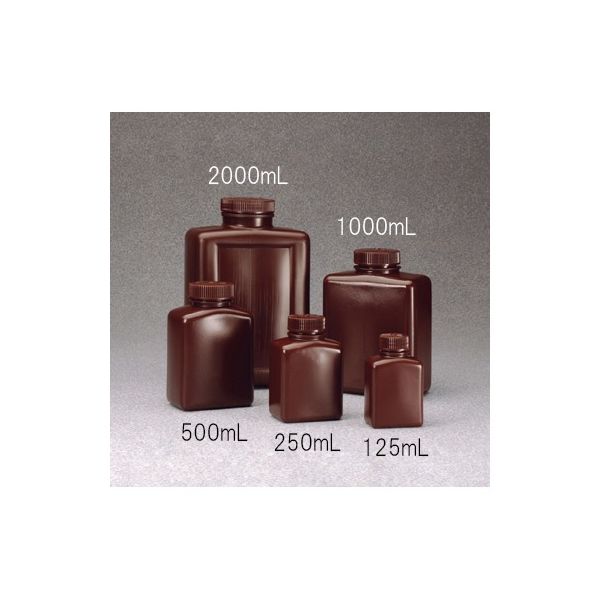サーモフィッシャーサイエンティフィック 角型試薬ボトル HDPE 褐色 500mL 2009-0016 1パック(12本) 62-1611-53（直送品）