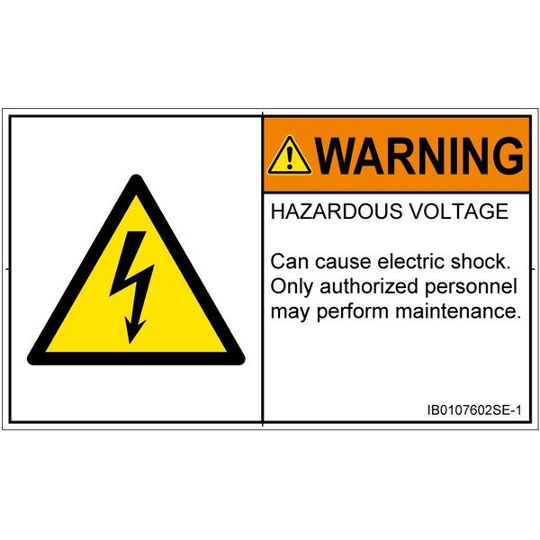 PL警告表示ラベル(ISO準拠)│電気的な危険:感電│IB0107602│警告│Sサイズ│英語(ヨコ)│16枚 IB0107602SE-1（直送品）